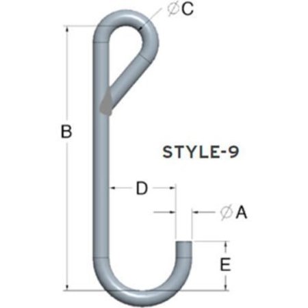 MACHINING & WELDING BY OLSEN, INC. M&W 1/4" X 10" Working Length J-Hook Style 9 19475-10